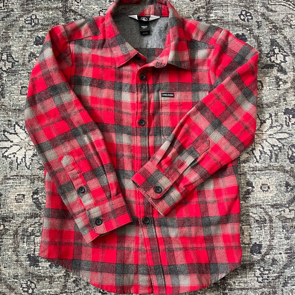 Boys Volcom Flannel Dress shirt - L
